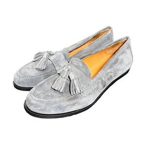 Castellano Ano 1920‎ Madrid Womens Size 37 US 6.5 Gray Suede Tassel Loafers